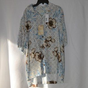 Men's Medium Roundtree & York Caribbean Short-Sleeve Button-Down Shirt, NWT